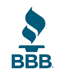 BBB logo with a stylized torch.