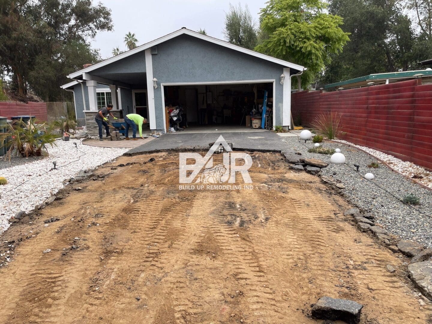 Before driveway base preparation