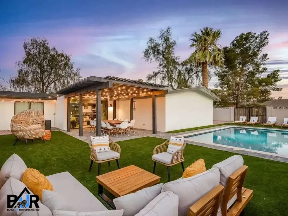 Luxury backyard remodeling and outdoor living design in North Hollywood California
