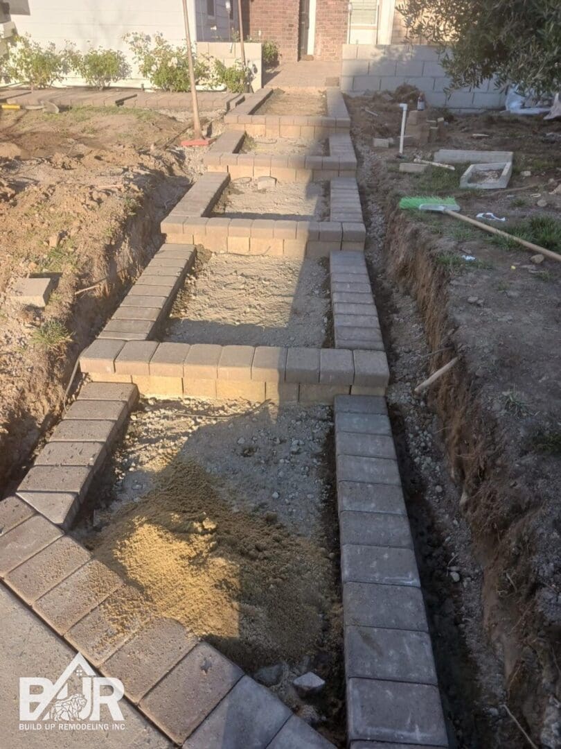 Moorpark paver border for stair structure