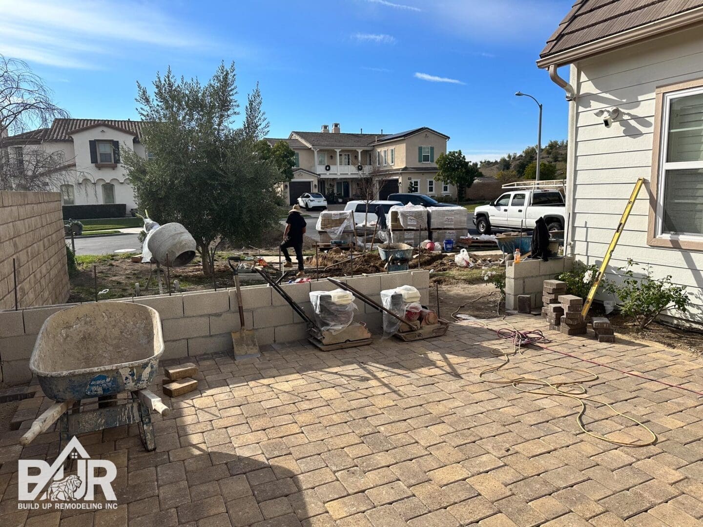 Moorpark block wall installation 2