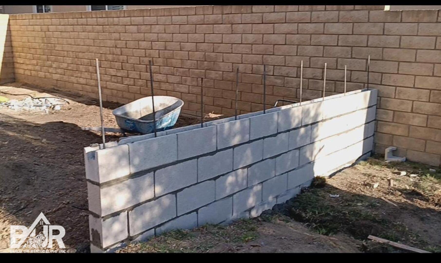 Moorpark block wall installation 1