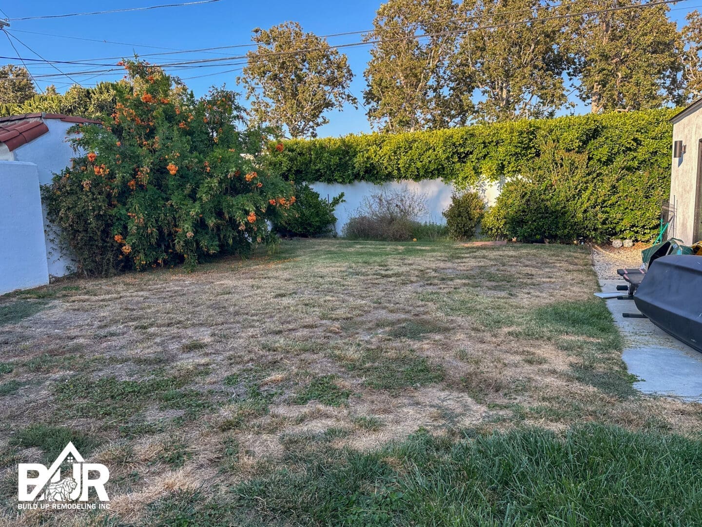 Before photo of West Adams backyard remodeling project