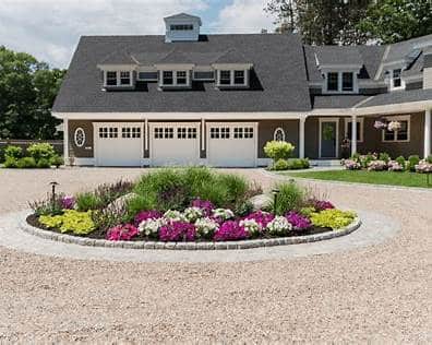 Large modern driveway design enhancing front yard curb appeal