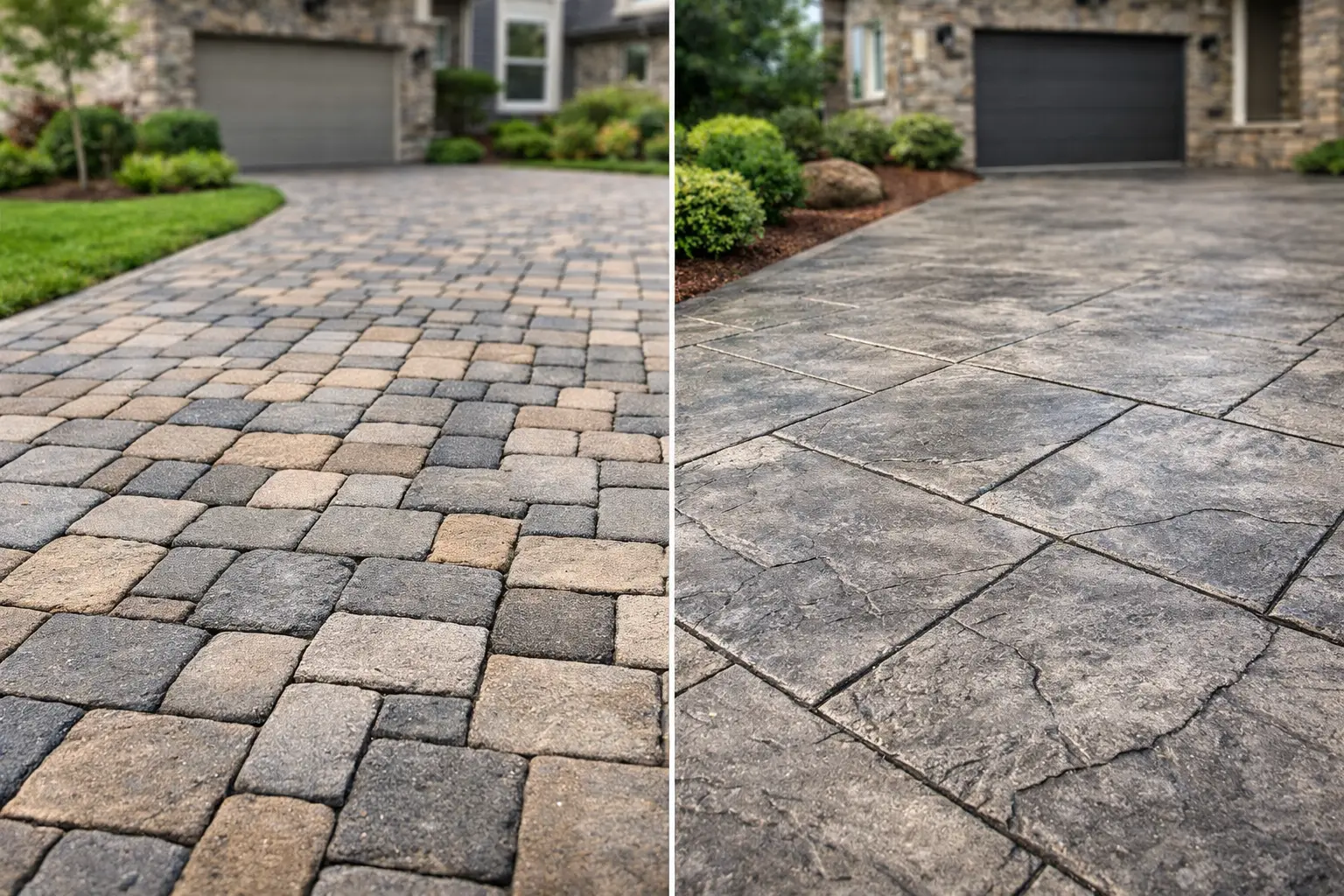 Pavers vs Stamped Concrete Driveway Compared