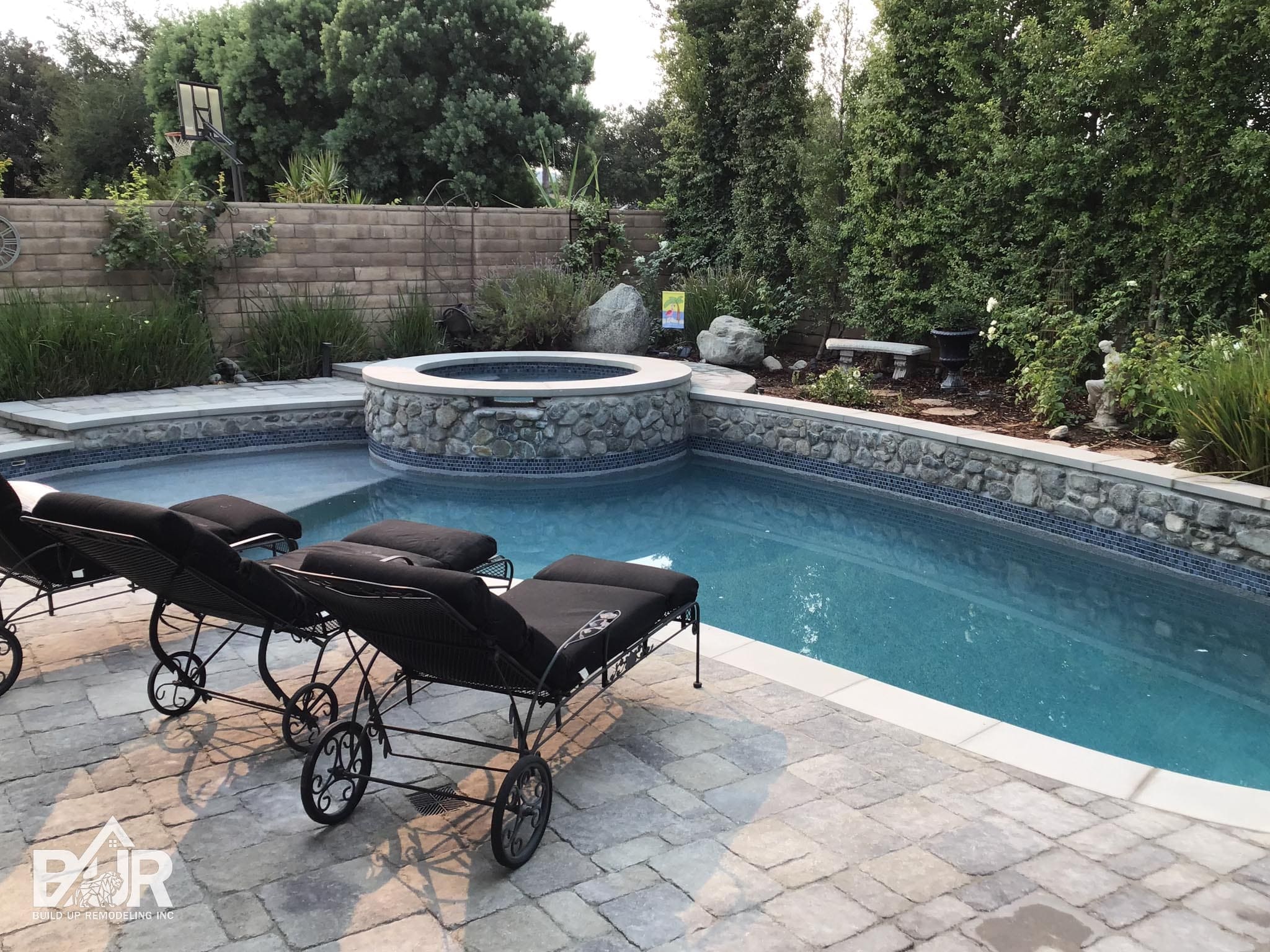 Completed pool remodeling with Baja shelf