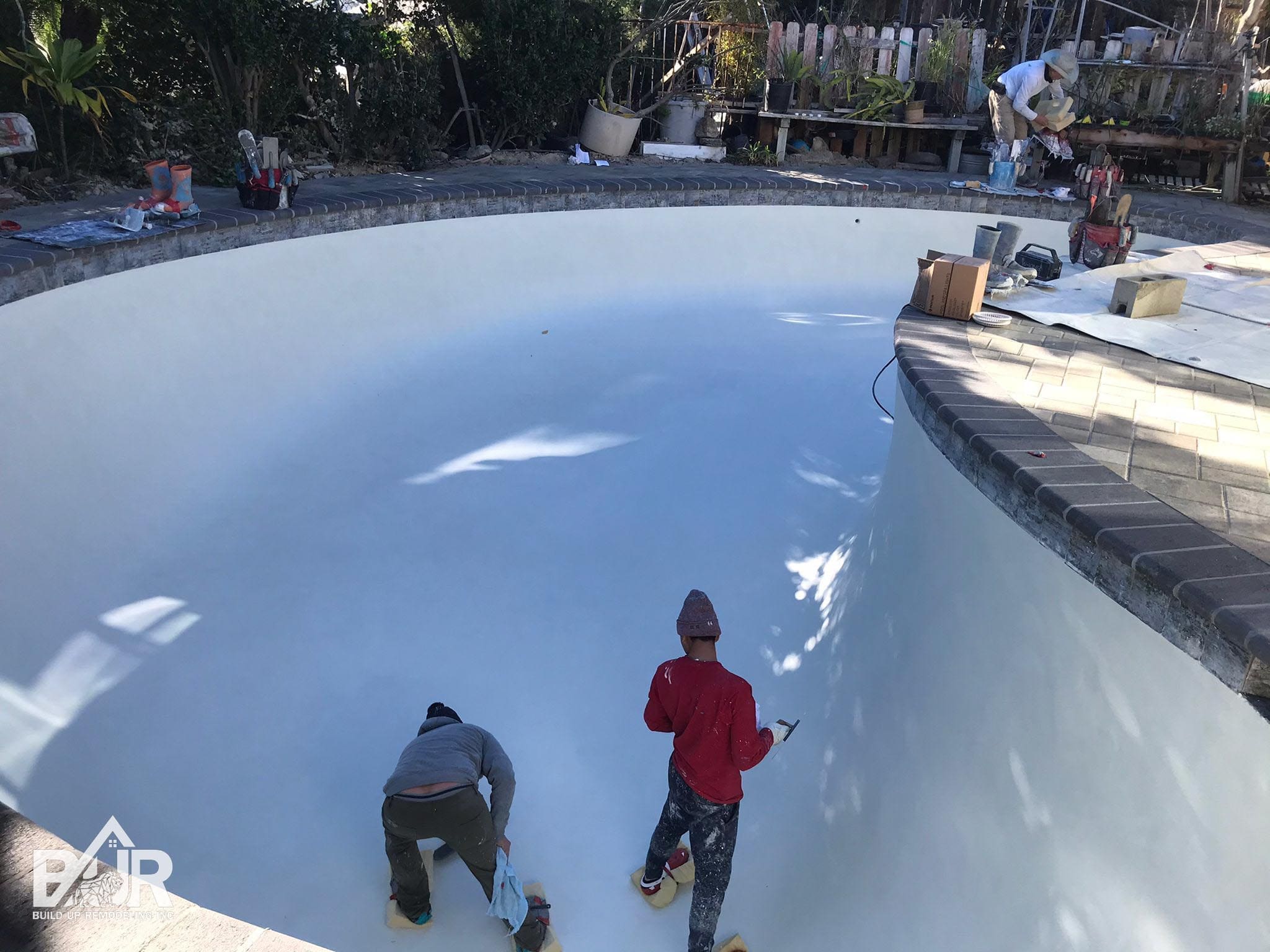Smooth white plaster pool finish Simi Valley
