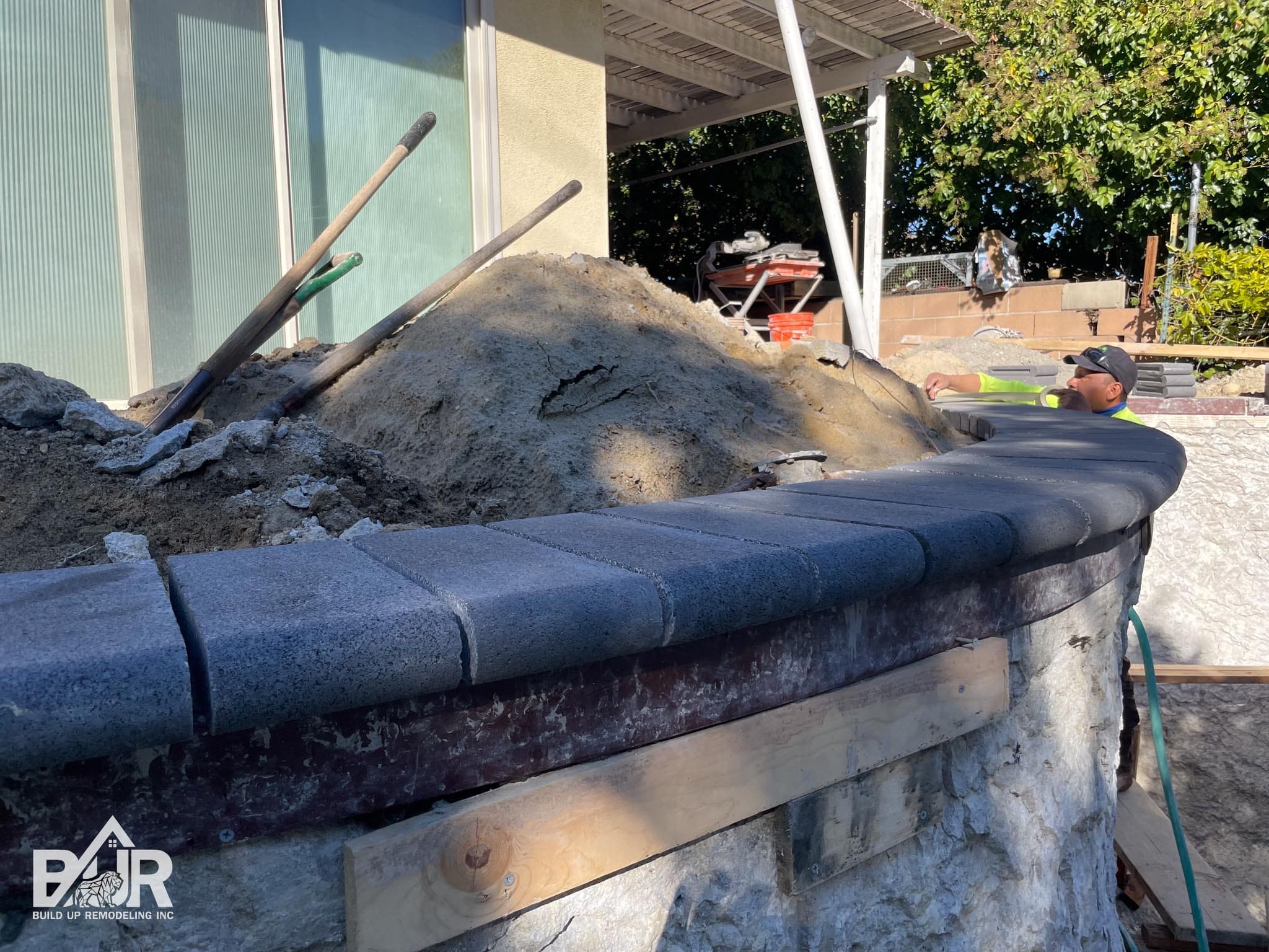 New bullnose coping installation Simi Valley pool