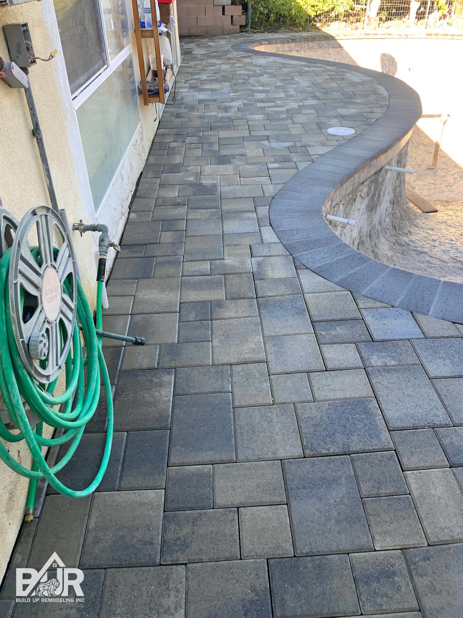 Pool courtyard paver installation Simi Valley