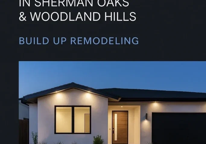 Modern house exterior with landscaping at dusk.